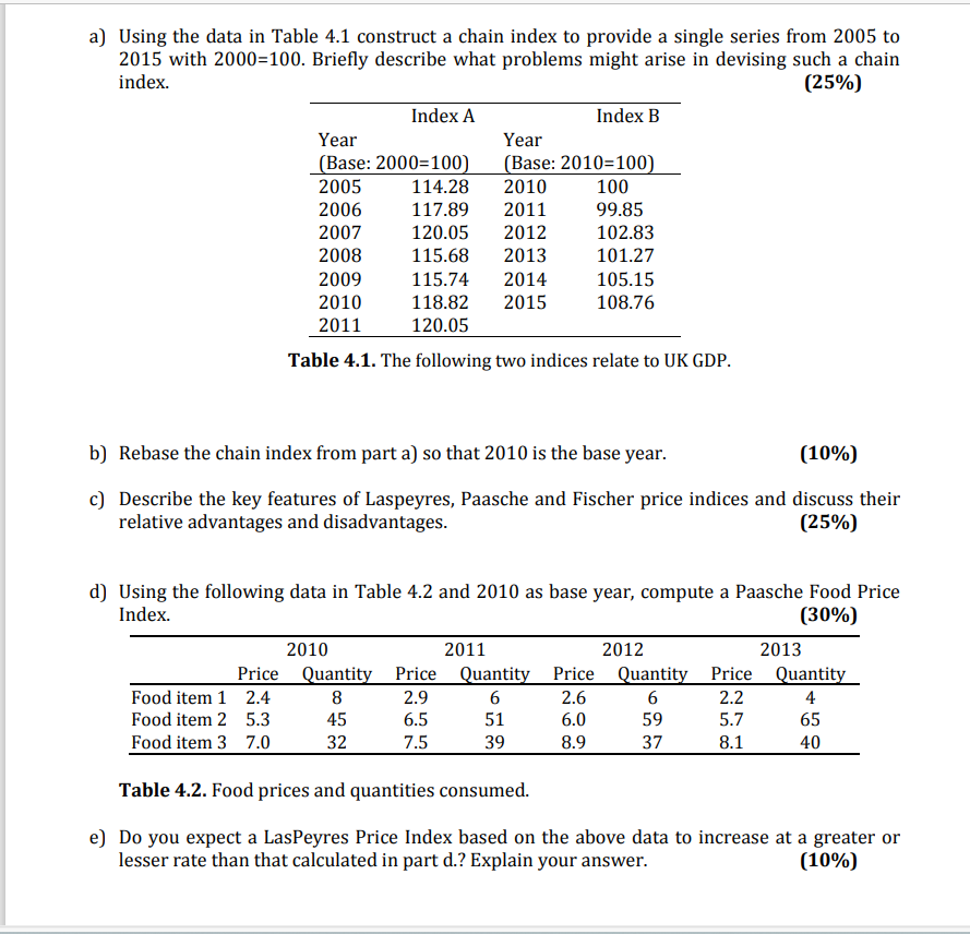Solved a) ﻿Using the data in Table 4.1 ﻿construct a chain | Chegg.com