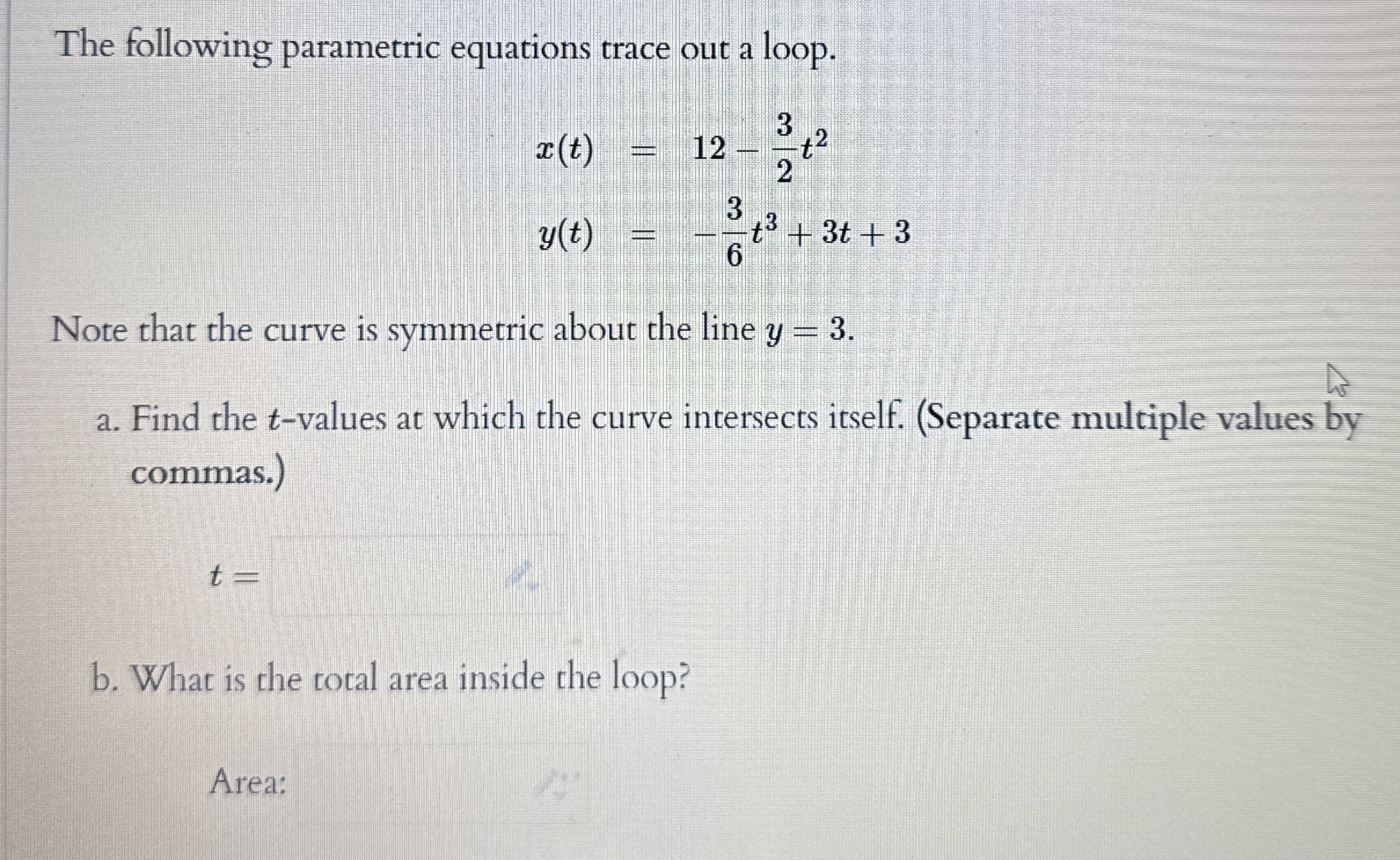 Solved The following parametric equations trace out a | Chegg.com