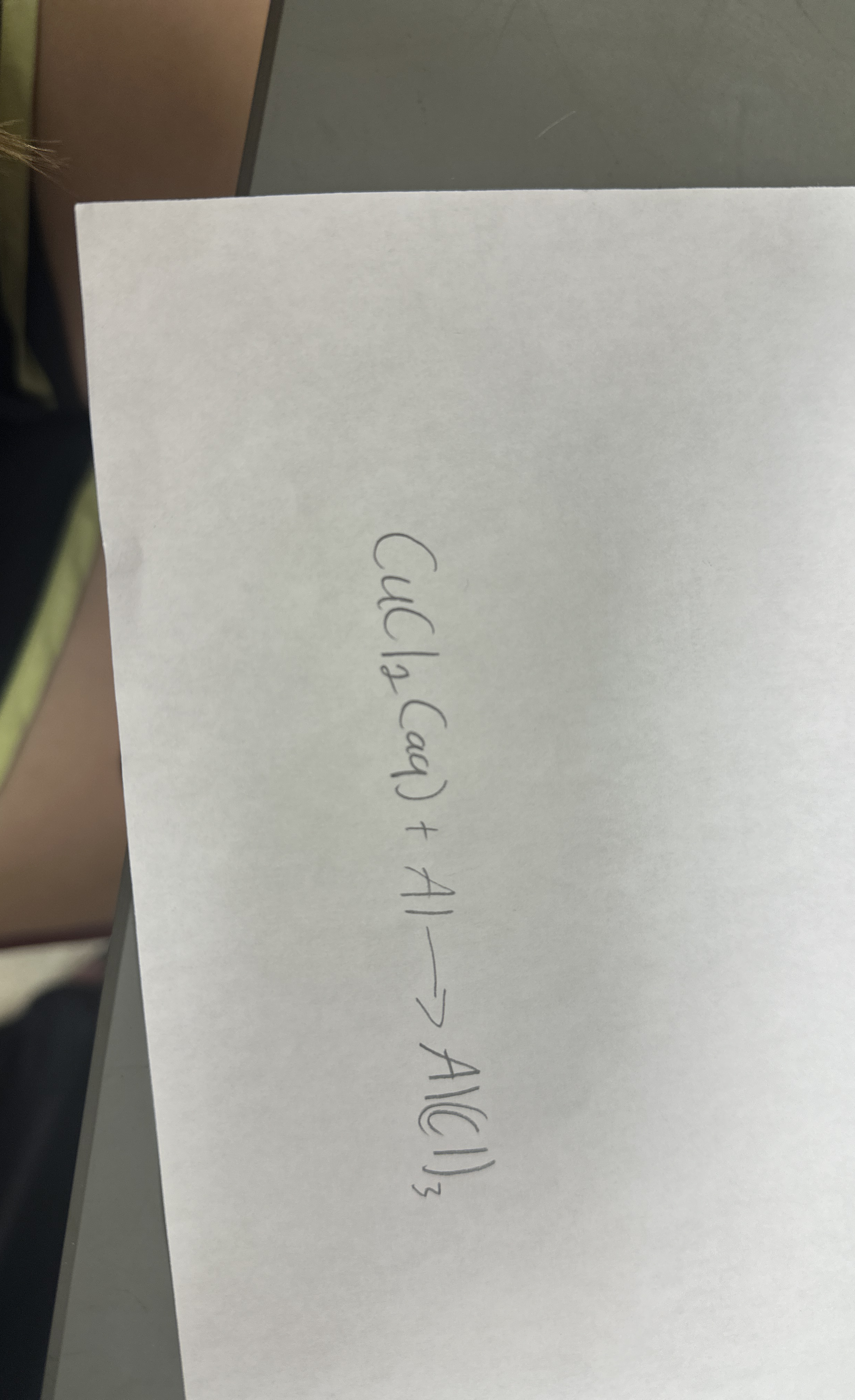 Solved CuCl2(aq)+Al→Al(Cl)3 What type of ﻿reaction is