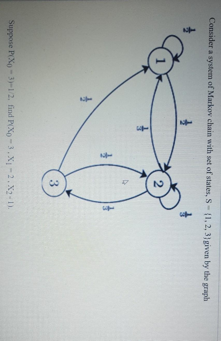 Solved Consider a system of Markov chain with set of states, | Chegg.com