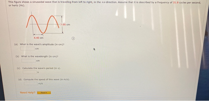 Solved This figure shows a sinusoidal wave that is traveling | Chegg.com