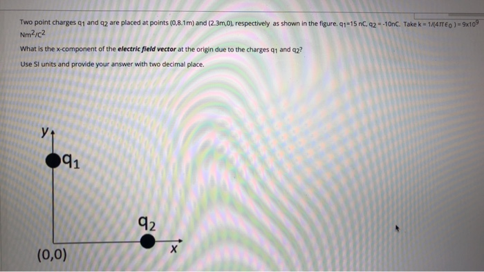 Solved Two point charges 41 and 42 are placed at points | Chegg.com