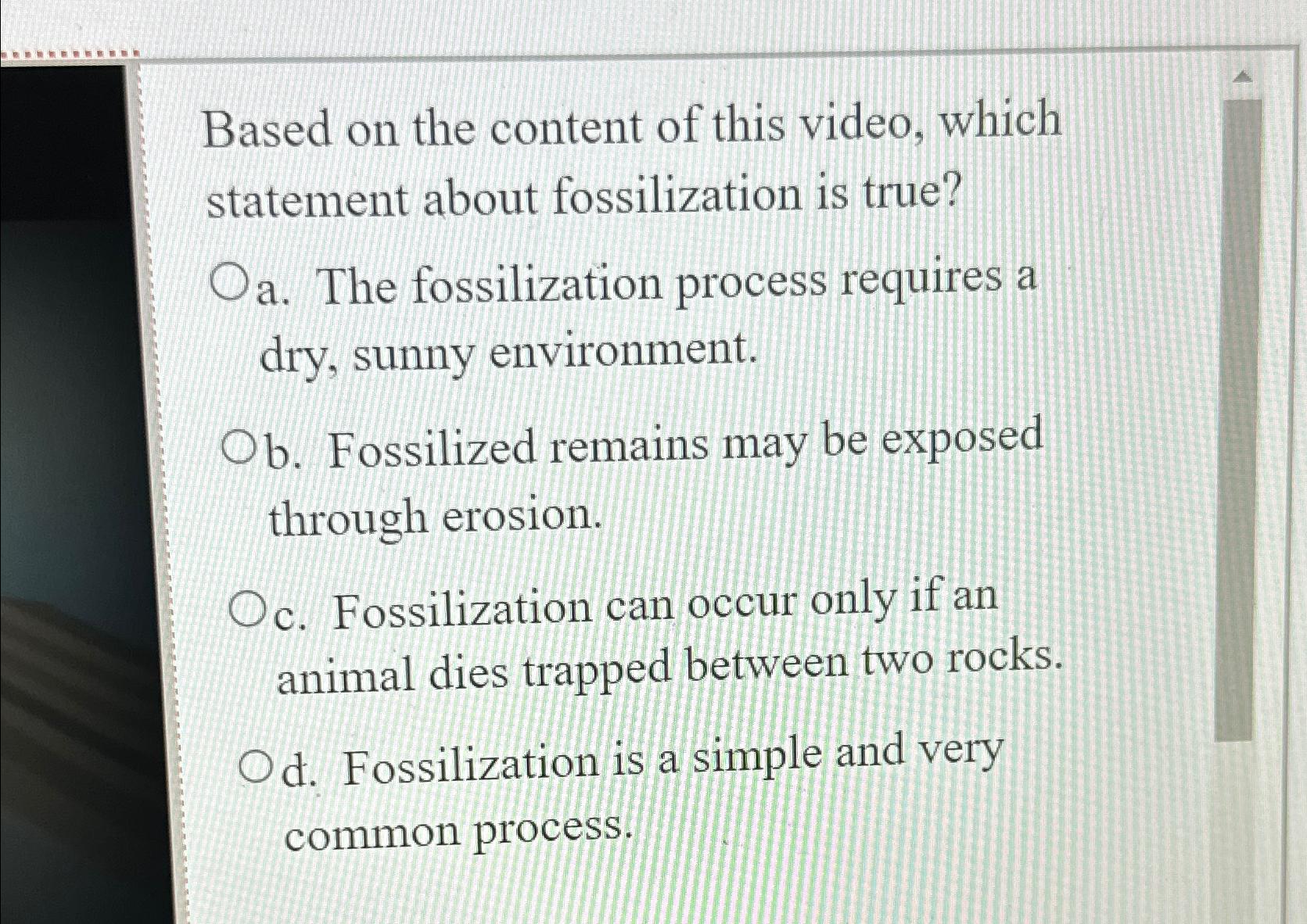 Solved Based on the content of this video, which statement | Chegg.com