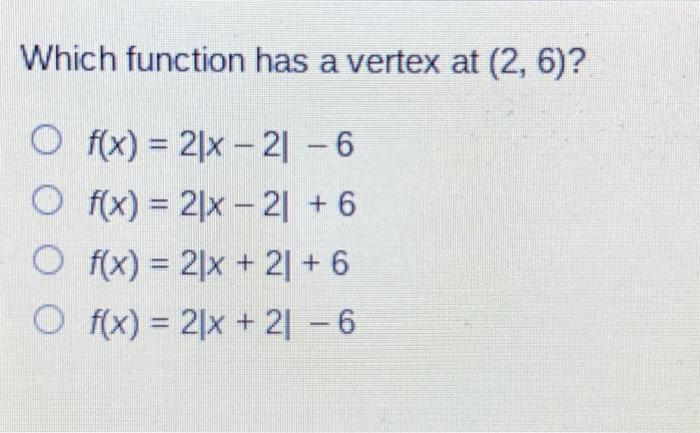 f x )= 2x 2 4x 6 vertex