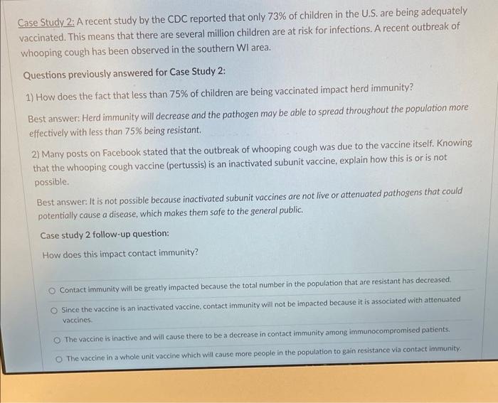 Solved Case Study 2: A recent study by the CDC reported that | Chegg.com