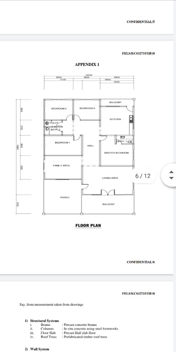 Building Plan Apendix Solved CONFIDENTIALS APPENDIX 1 A6/12 FLOOR PLAN ΠΡΟΕΝΙΛΙΑ | Chegg.com