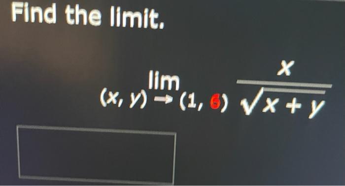 \( \lim _{(x, y) \rightarrow(1,6)} \frac{x}{\sqrt{x+y}} \)