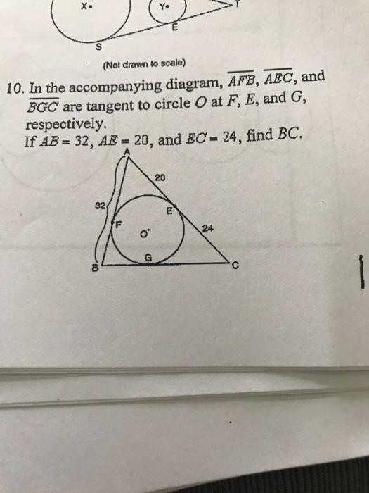 Solved X Y Not Drawn To Scale 10 In The Accompanying D Chegg Com