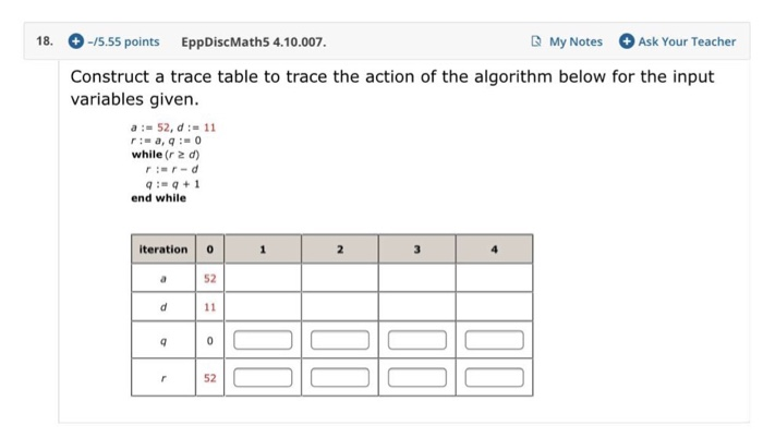 Solved 18. -15.55 points EppDiscMath5 4.10.007. B My Notes | Chegg.com