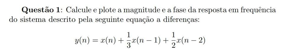 Solved Calculate and plot the magnitude and frequency phase | Chegg.com
