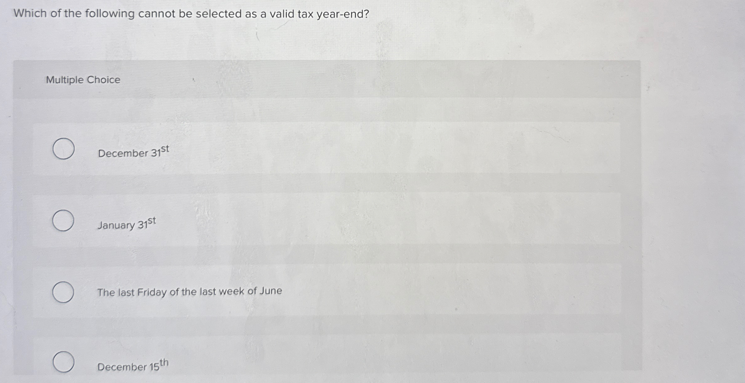 Solved Which of the following cannot be selected as a valid | Chegg.com