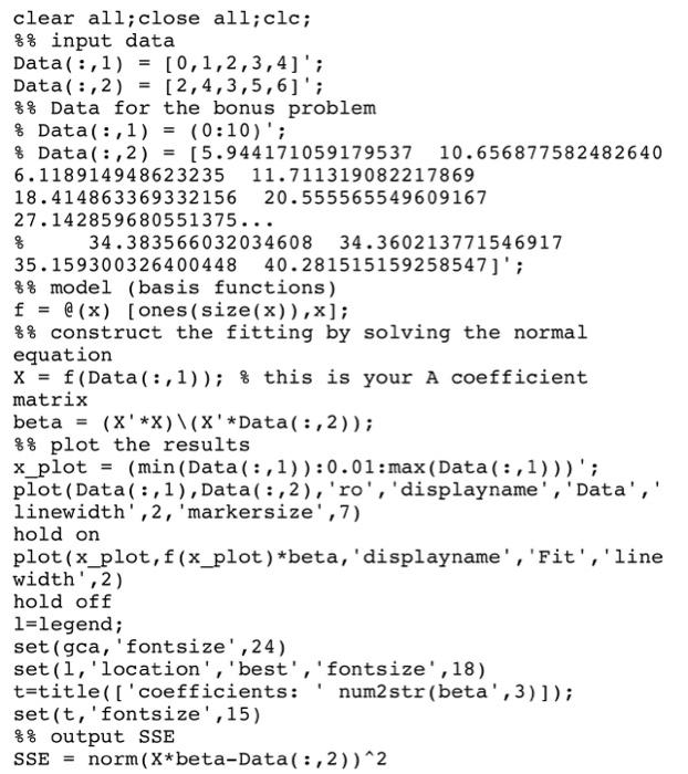 Solved MatLab with Numerical Analysis Answwer problem and i | Chegg.com
