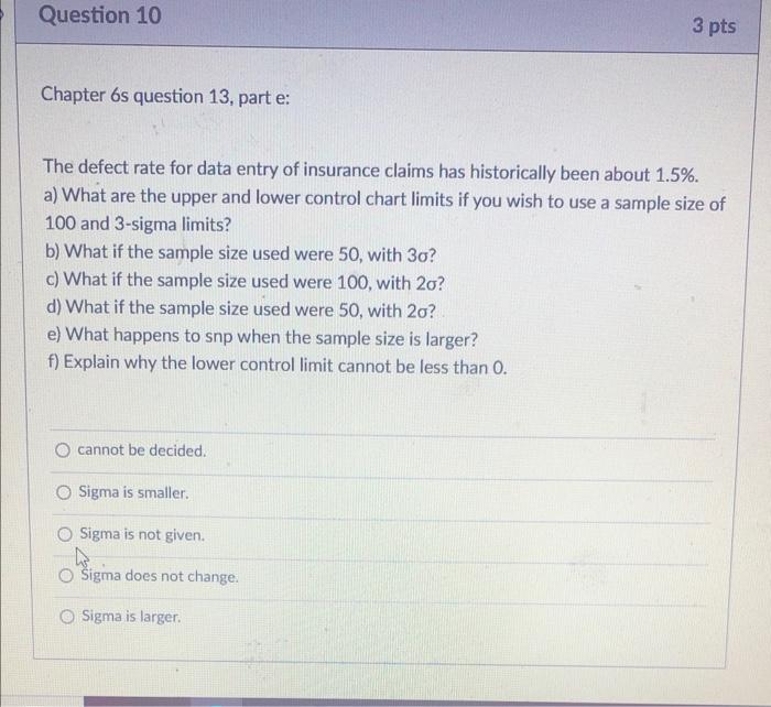 Solved Question 10 3 Pts Chapter 6s Question 13 Parte The 5330