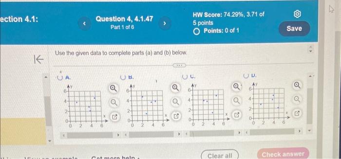 Solved Use the given data to complete parts (a) and (b) | Chegg.com