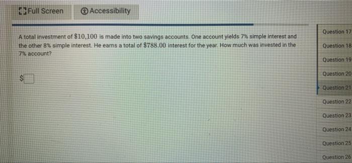 Solved EG Full Screen Accessibility Question 17 A total | Chegg.com