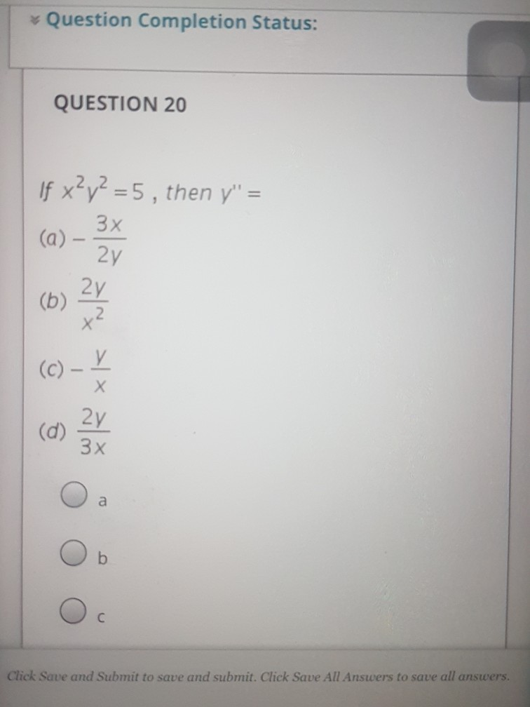 Solved Question Completion Status: QUESTION 20 ООО Click | Chegg.com