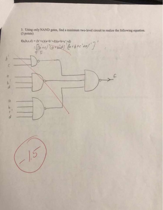 Solved 3. Using Only NAND Gates, Find A Minimum Two-level | Chegg.com