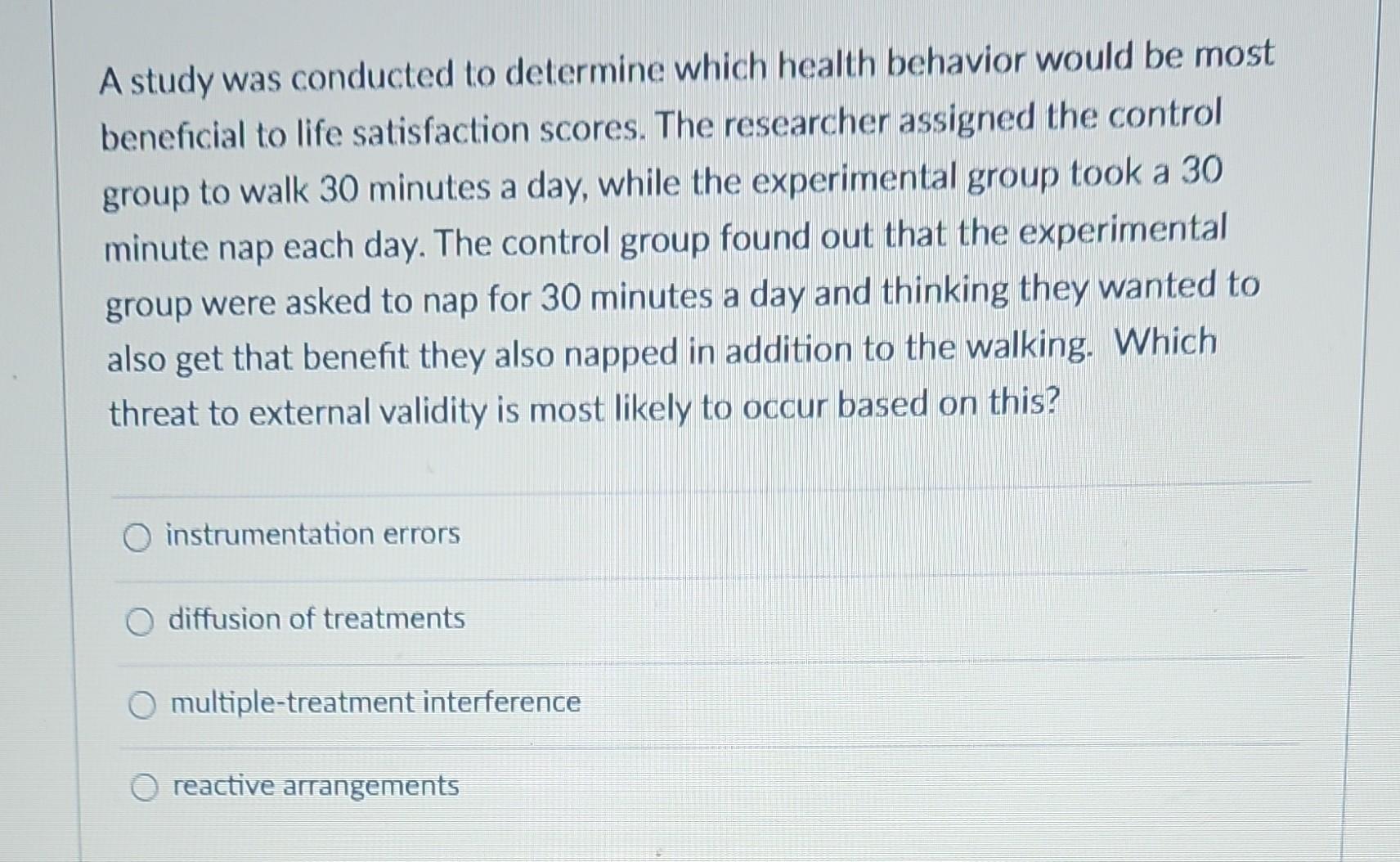 Solved A Study Was Conducted To Determine Which Health | Chegg.com