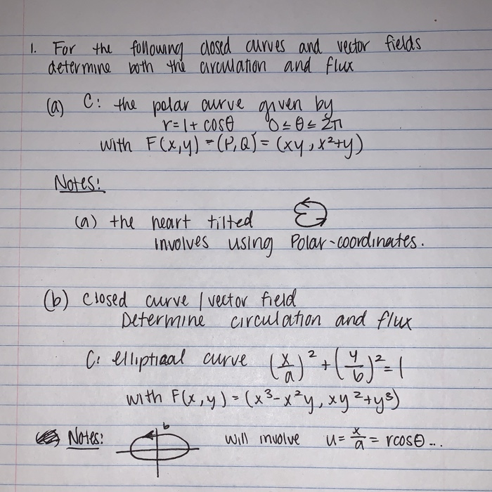 Solved 1 For The Following Closed Curves And Vector Fiel Chegg Com