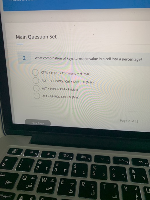 Solved Main Question Set 1 What Combination Of Keys Will Chegg Com
