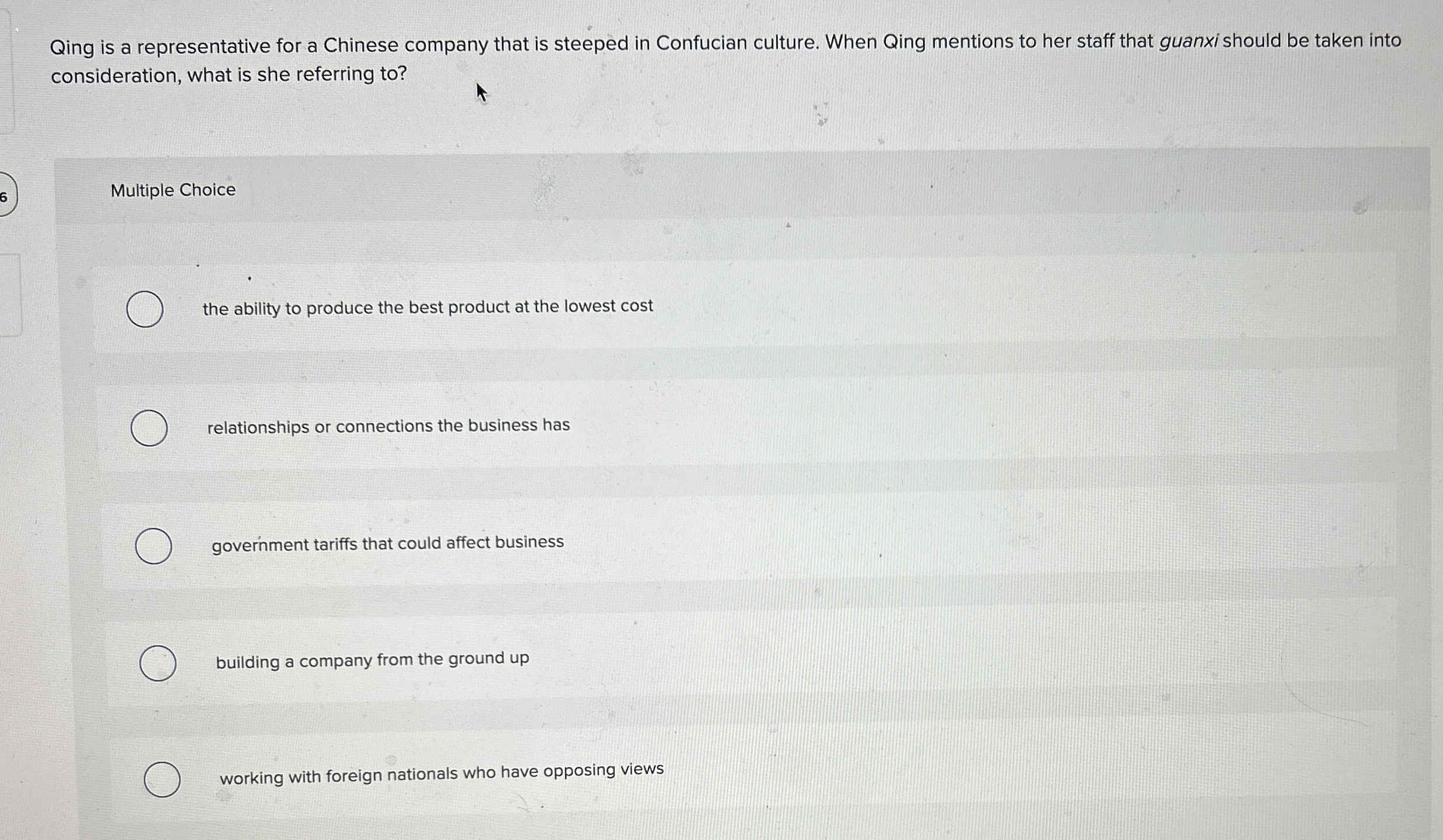 Solved Qing is a representative for a Chinese company that