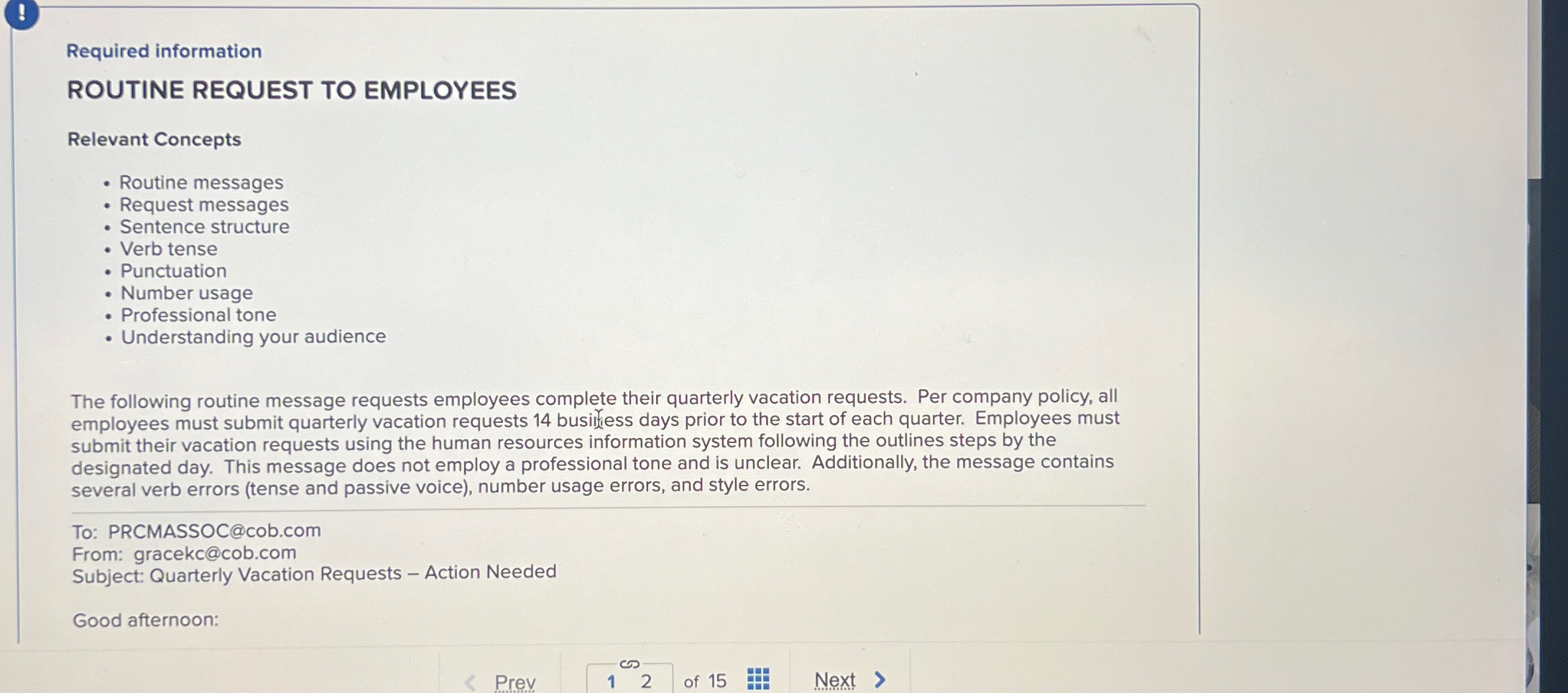 Solved !Required informationROUTINE REQUEST TO | Chegg.com