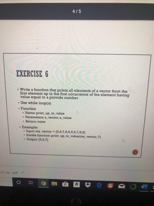 Solved 4/5 EXERCISE 6 • Write a function that prints all | Chegg.com