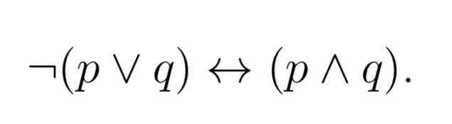 Solved ¬(p∨q)↔(p∧q) 