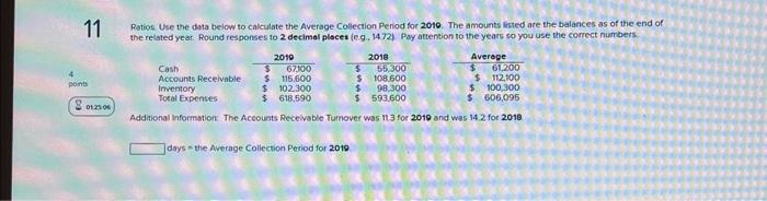 Solved Ratios. Use the data below to calculate the Average | Chegg.com