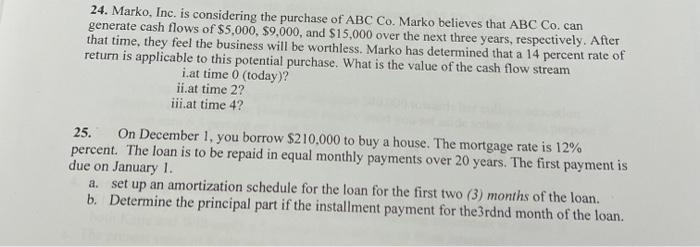 Solved 24. Marko, Inc. is considering the purchase of ABC | Chegg.com