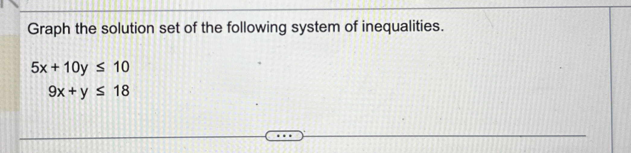 Solved Graph the solution set of the following system of | Chegg.com