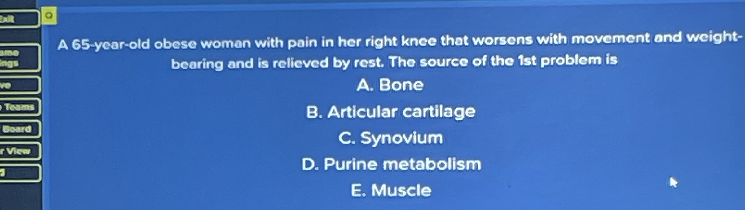 Solved A 65 yearold obese woman with pain in her right
