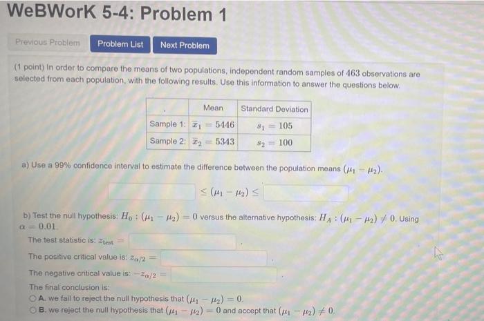 Solved WeBWork 5-4: Problem 1 Previous Problem Problem List | Chegg.com
