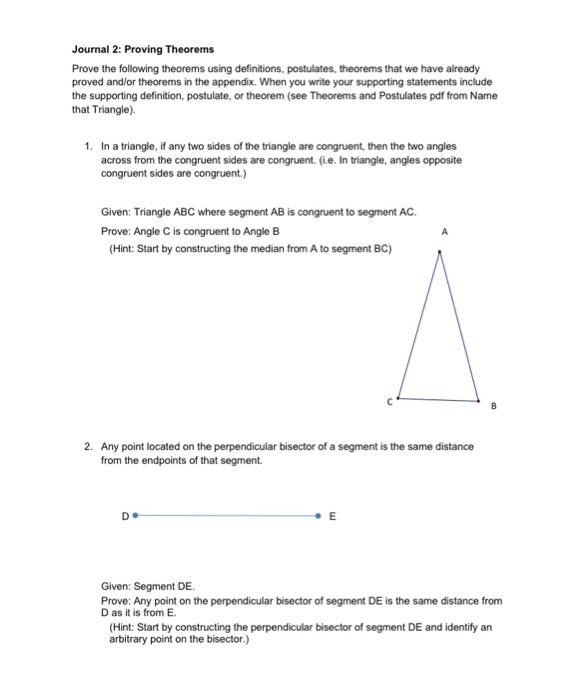 Solved Journal 2: Proving Theorems Prove The Following | Chegg.com