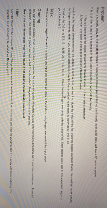 Solved Problem Given a numeric array A, find the linear | Chegg.com