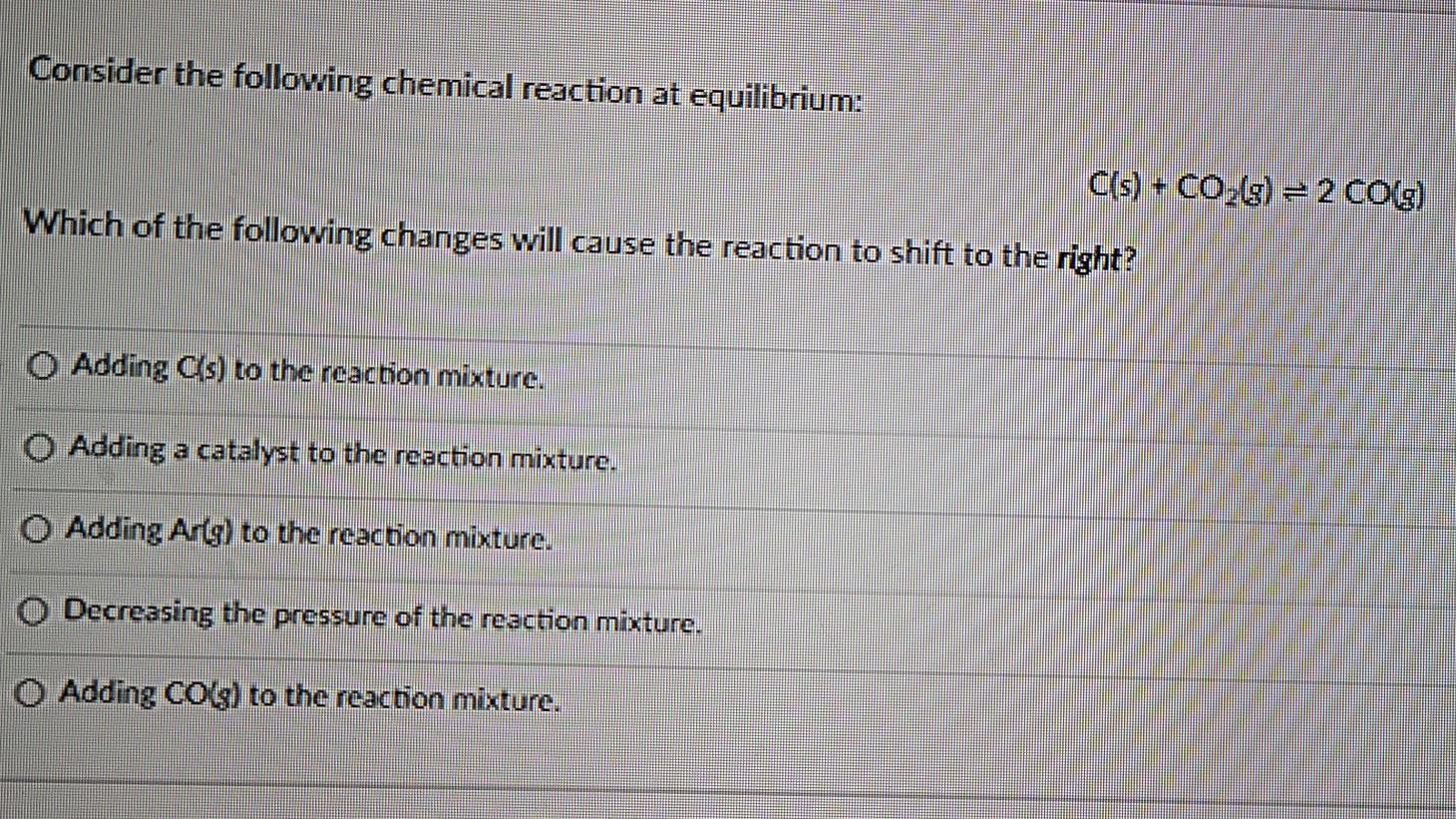 Solved Consider the following chemical reaction at | Chegg.com