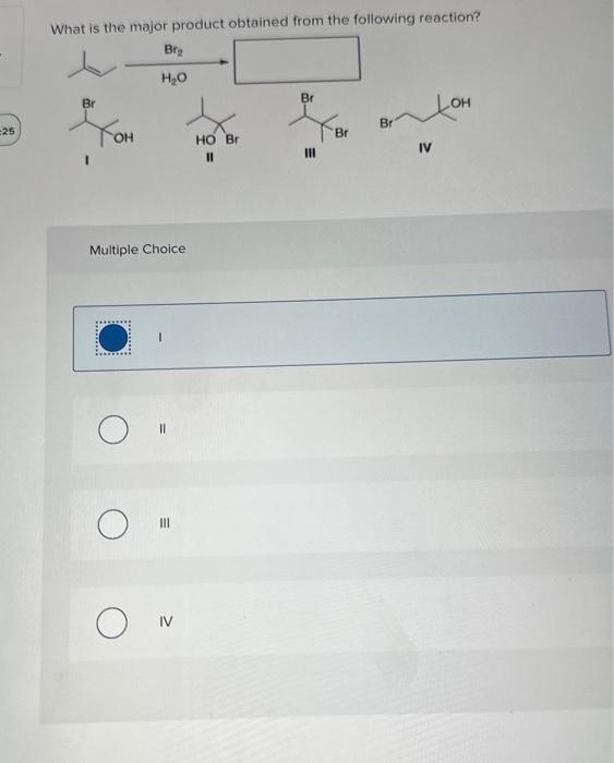 Solved What is the major product obtained from the following | Chegg.com