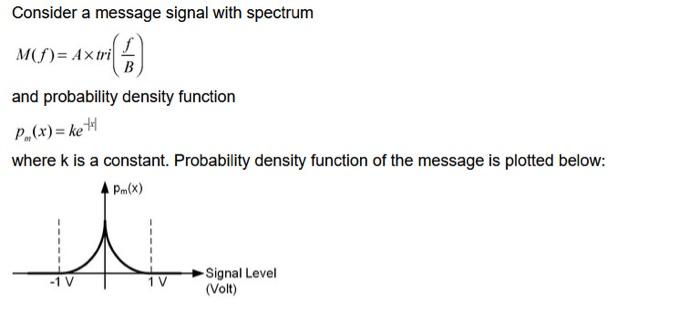 Solved Consider a message signal with spectrum | Chegg.com