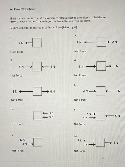 net-force-worksheet