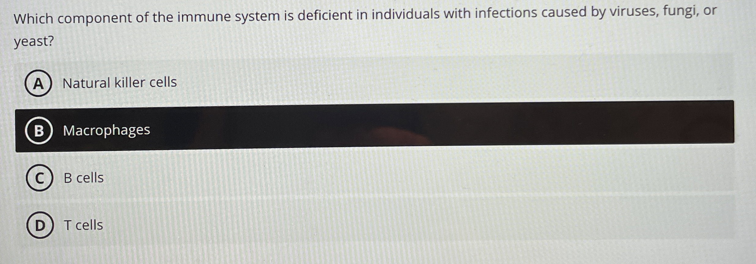 Solved Which component of the immune system is deficient in | Chegg.com