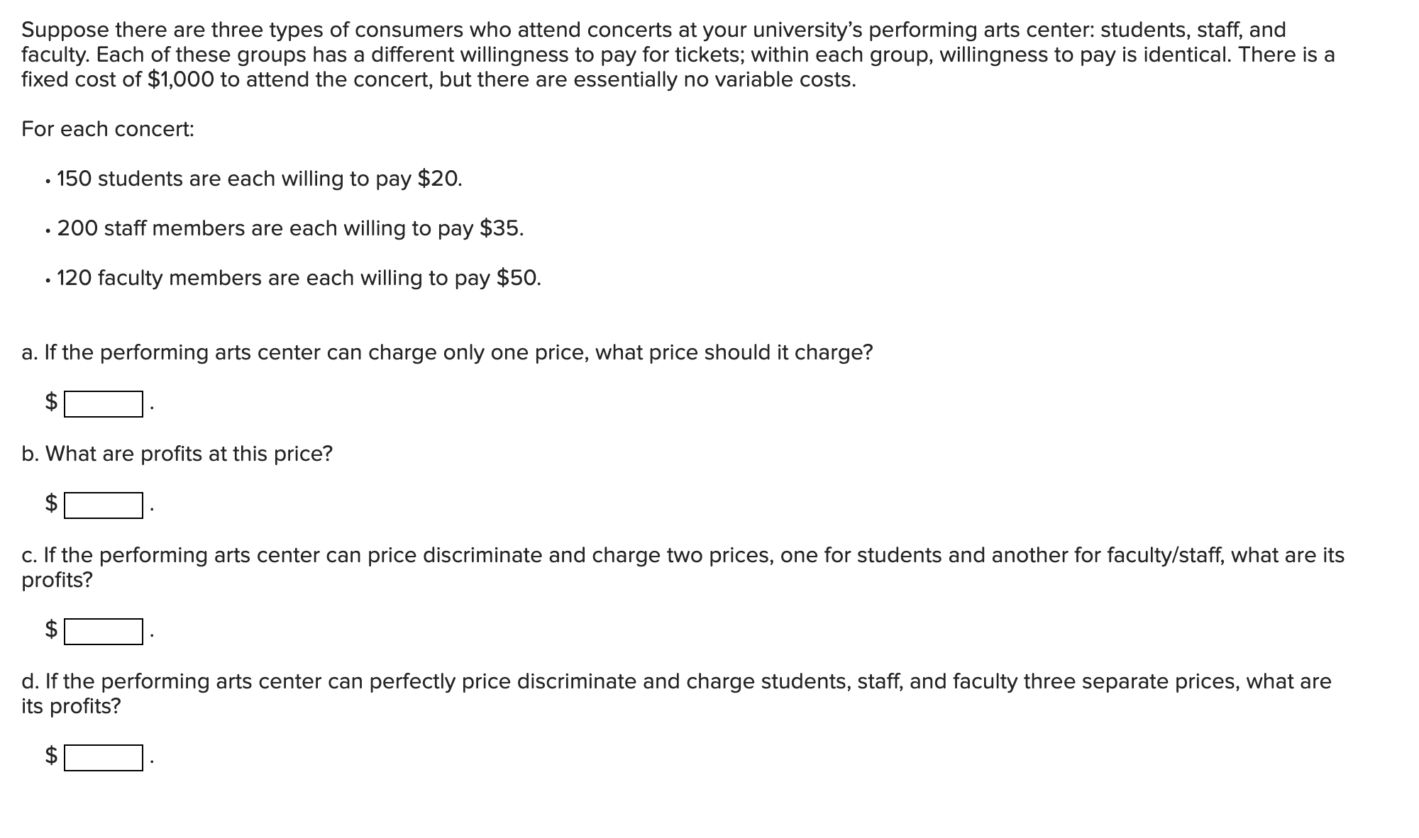 Solved Suppose there are three types of consumers who attend | Chegg.com