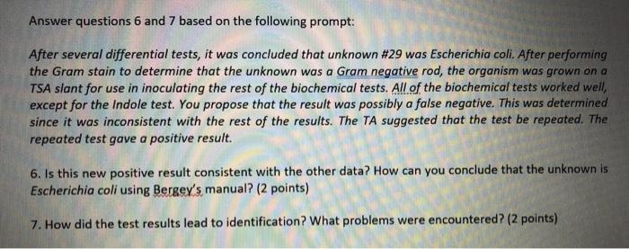 Lab 9: Dichotomous Keys - Bergey’s Manual of | Chegg.com