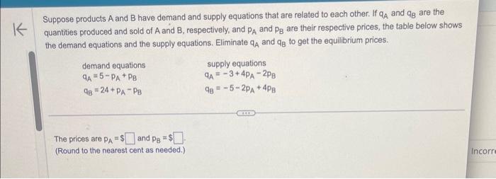 Solved Suppose Products A And B Have Demand And Supply | Chegg.com