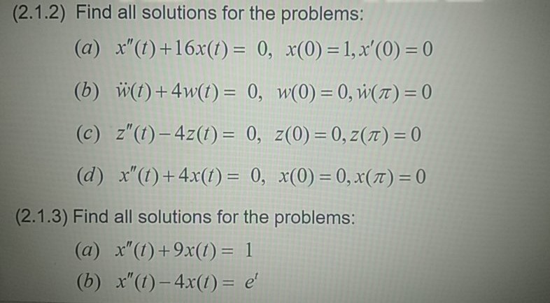 Solved 2 1 2 Find All Solutions For The Problems A X Chegg Com