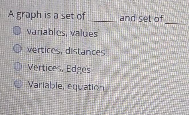 Solved and set of A graph is a set of O variables, values | Chegg.com