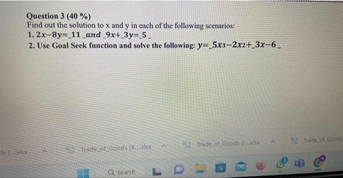 Solved Question 3(40%) Find out the solution to x and y in | Chegg.com
