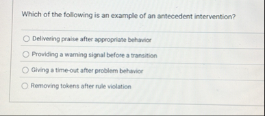 Solved Which of the following is an example of an | Chegg.com