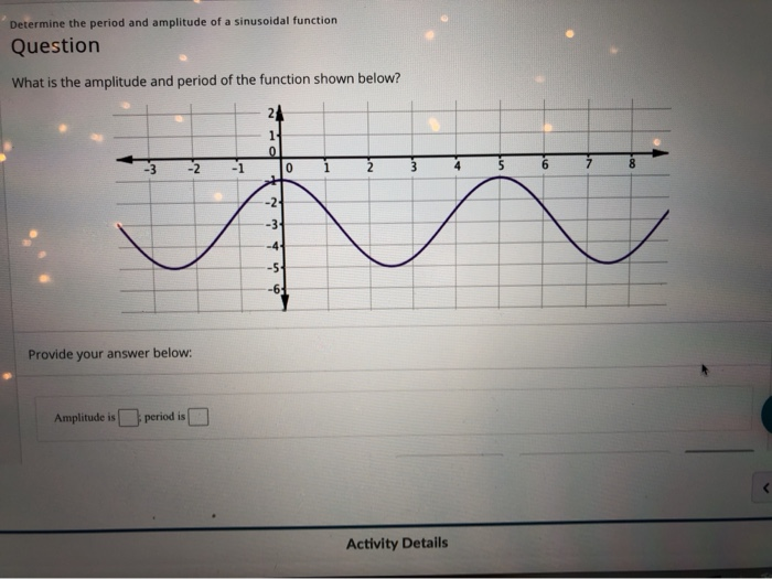 Solved Determine the period and amplitude of a sinusoidal | Chegg.com