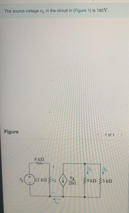 Solved The source voltage vg in the circuit in (Figure 1) is | Chegg.com
