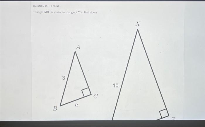 Solved QUESTION 25÷1 ROINT Triangle ABC is simular to | Chegg.com